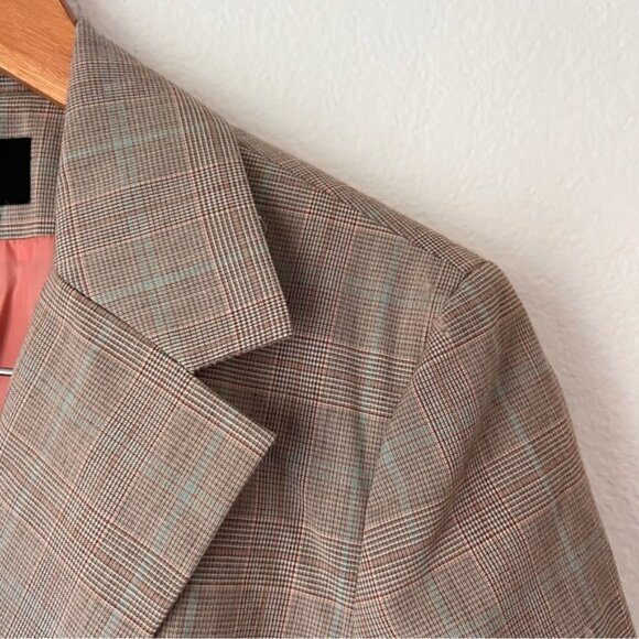 Vintage Larry Levine Brown Plaid Blazer Sz 8 - Picture 2 of 6